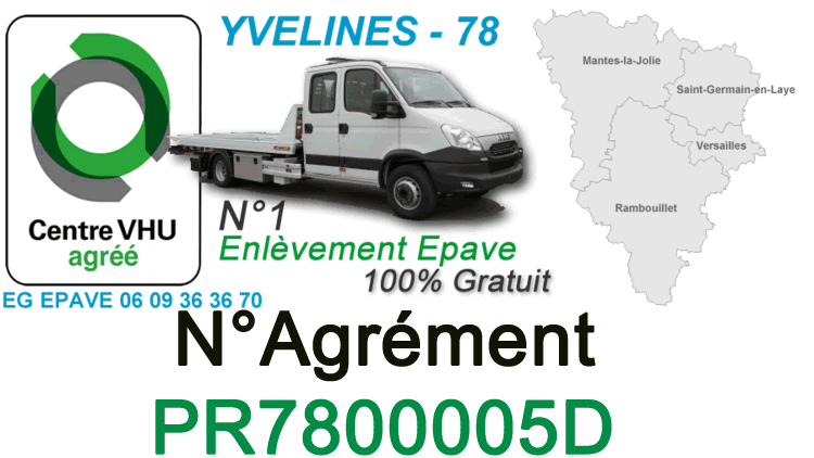 Enlevement epave gratuit Yvelines 78